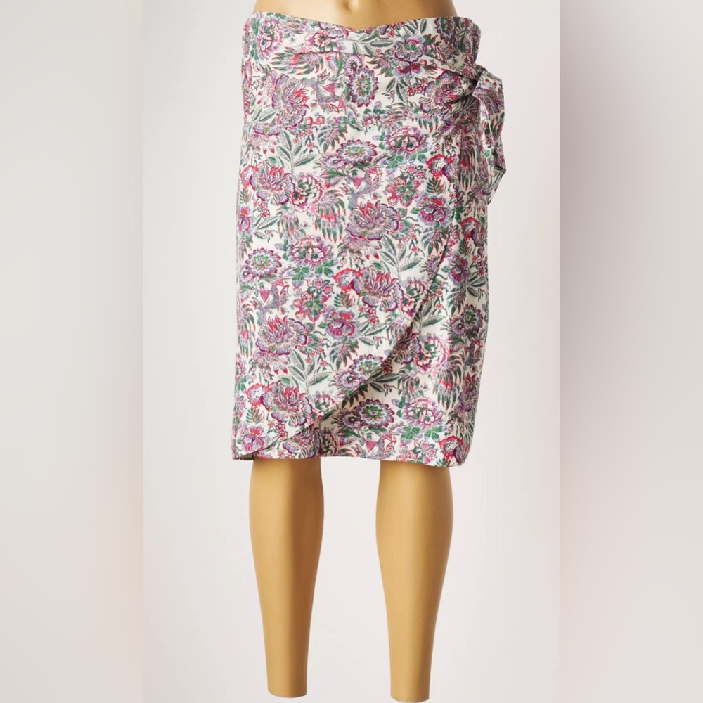 Vanessa Bruno Floral Wrap Side Tie Skirt Sz 40 US 8